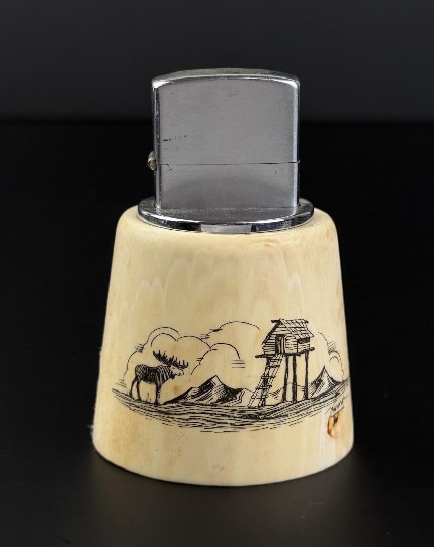 Alaskan Inuit Eskimo Carved Ivory Lighter (1 of 12)