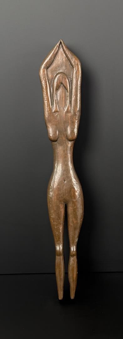 Bleu Folk art Carved Nude Woman (1 of 6)