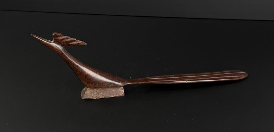 Mexican Ironwood Roadrunner Carving: 13 1/4" long, 4 1/8" tall.