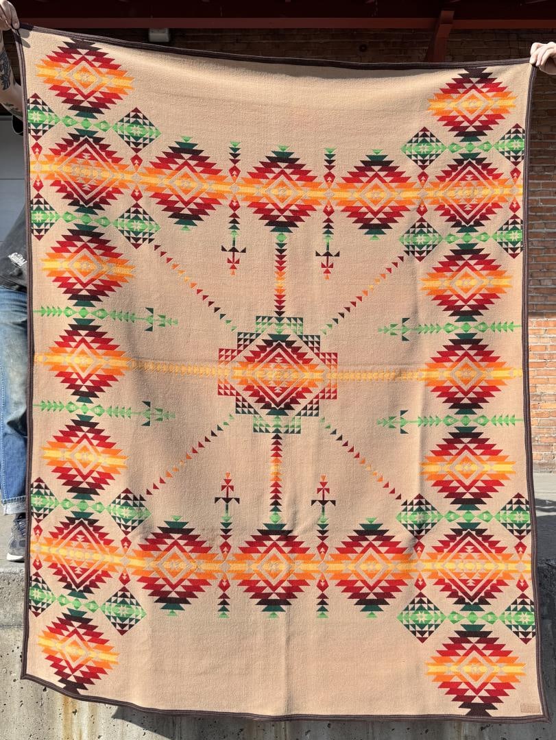 Antique Pendleton Indian Wool Blanket - 2