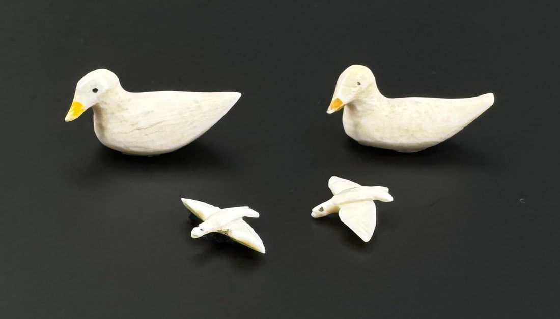 Alaskan Inuit Eskimo Ivory Sea Birds (1 of 4)