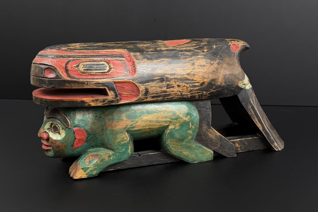 Haida Northwest Coast Indian Style Carving: 15" by 6 1/2" by 4 1/8". Non Native Made.
