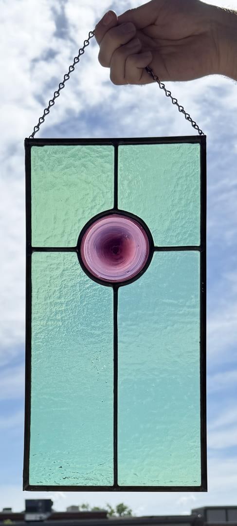 Edwardian Stained Glass Rondel Window (1 of 3)