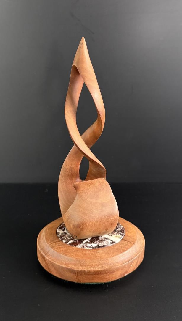 L.R. Oliver Jubilation Freeform Wood Carving: Title is Jubilation. 9 1/2" by 5" by 4 1/4".