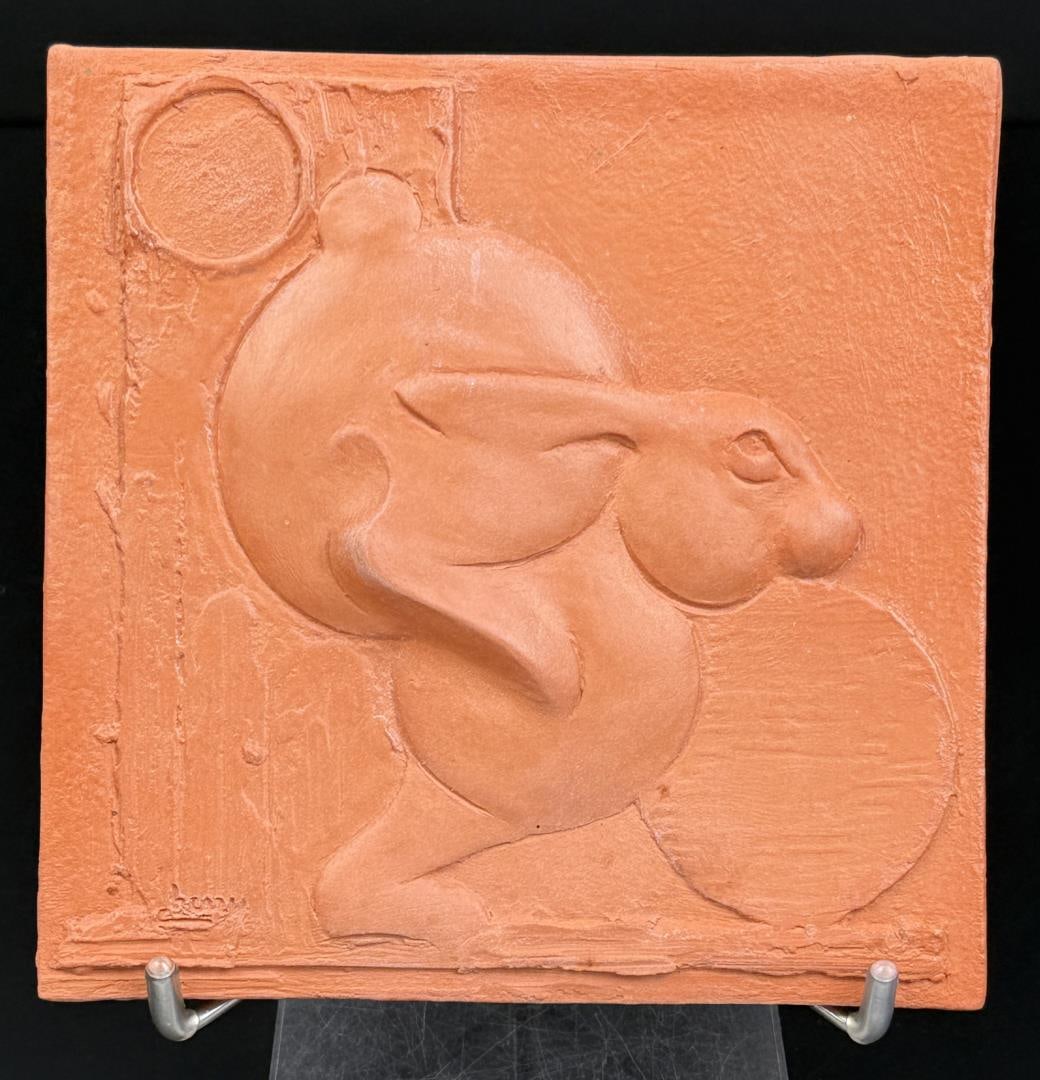 Tim Cherry Rabbit Stone Terracotta Tile (1 of 4)
