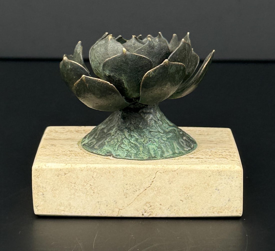 Signed Bronze Lotus - 4