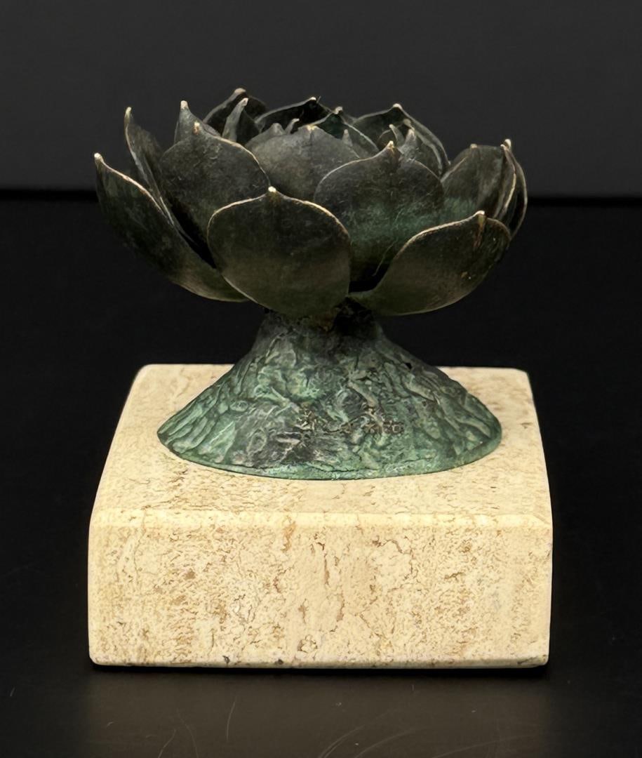 Signed Bronze Lotus - 5