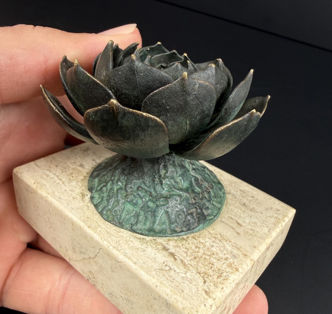 Signed Bronze Lotus - 6