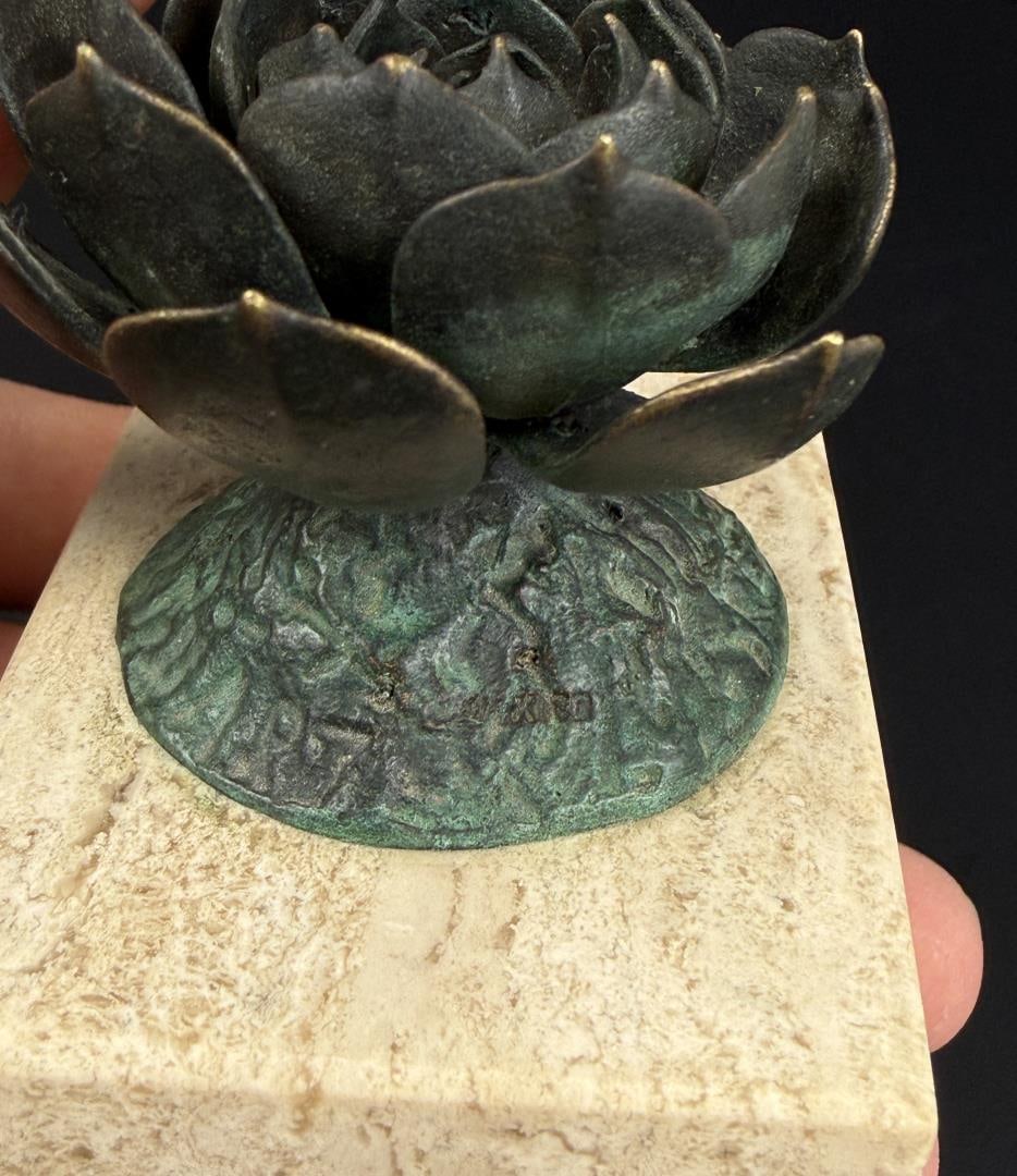 Signed Bronze Lotus - 7