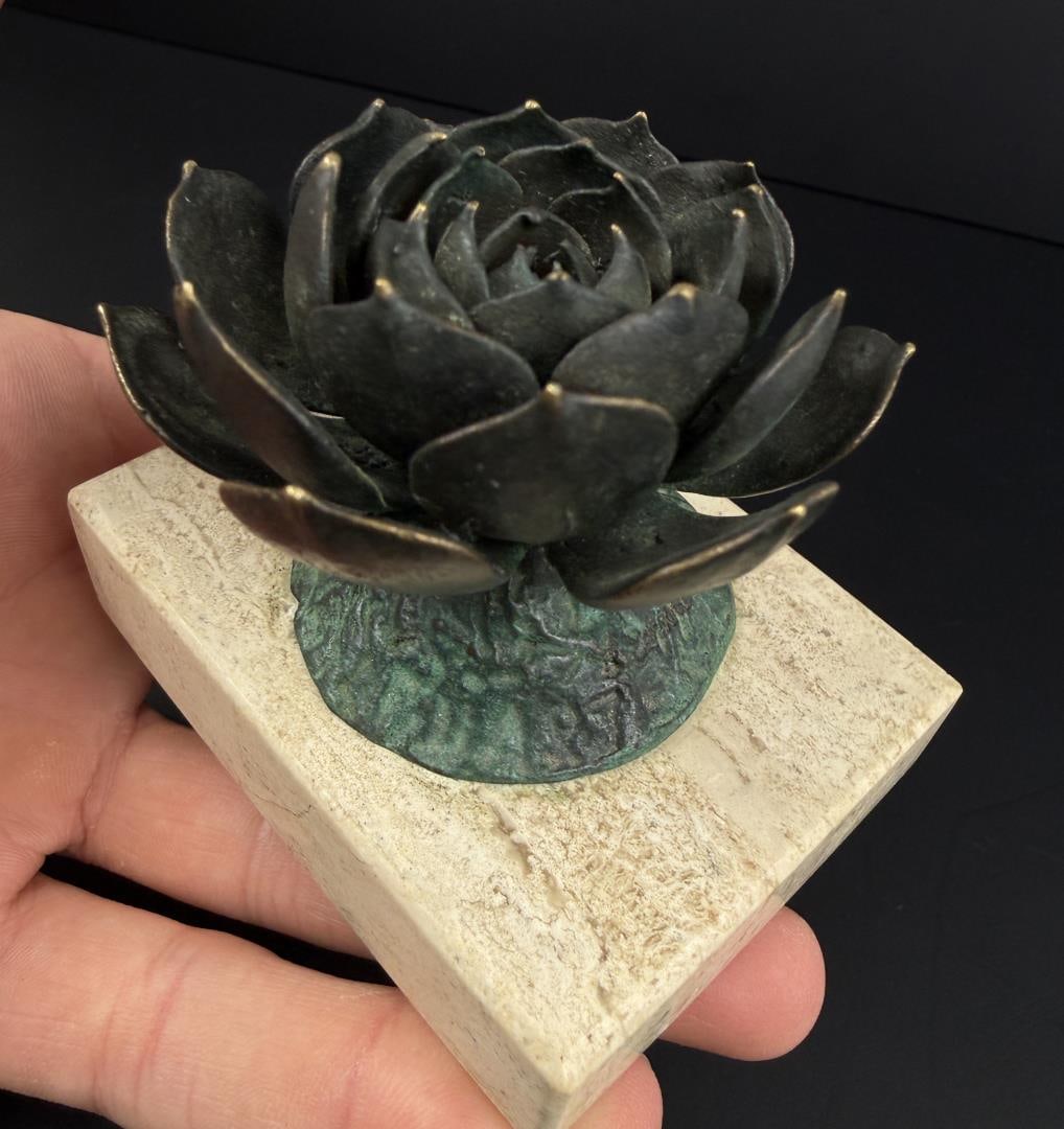 Signed Bronze Lotus - 8