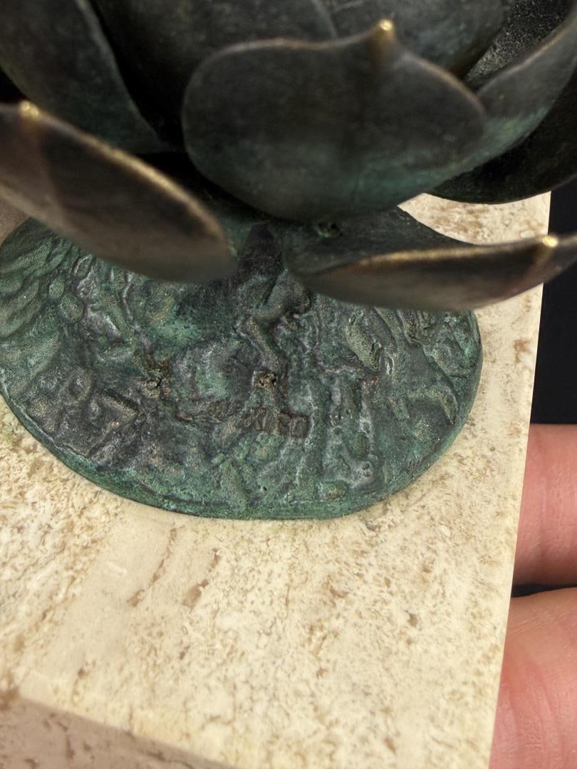 Signed Bronze Lotus - 9