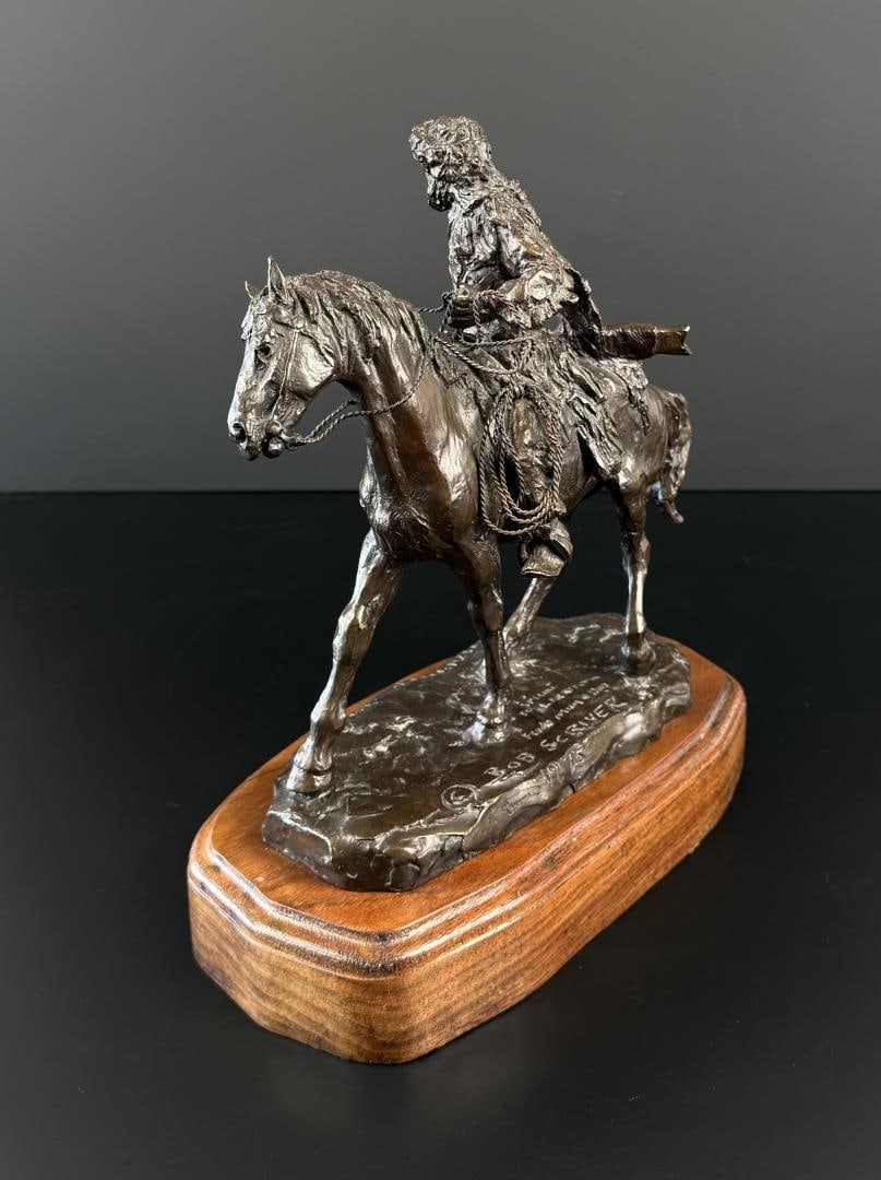 Bob Scriver Mounted Trapper Bronze - 3