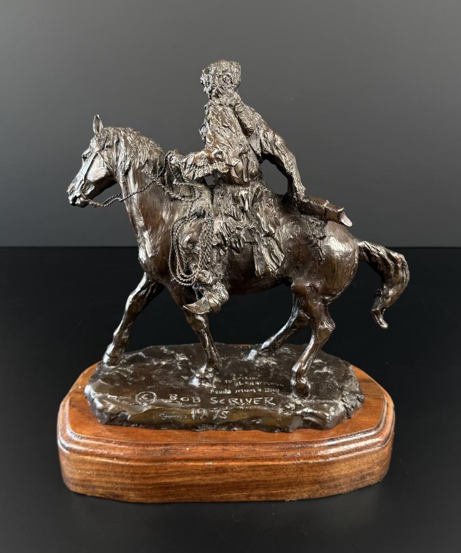 Bob Scriver Mounted Trapper Bronze - 4