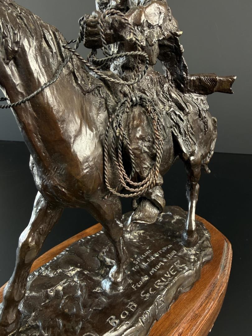 Bob Scriver Mounted Trapper Bronze - 6