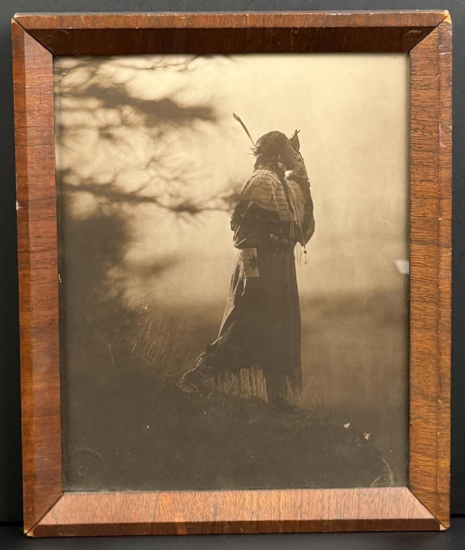 Red Bird Mckay Montana Indian Photo: Photographer is RH Mckay of Missoula Montana. 10 1/2" by 8 7/8" framed Red Bird (aka Loretta Ann Fielding-Schultz), the daughter of Burrill Hyde Fielding & Annie L. Teevan-Fielding, and the wife of Ro
