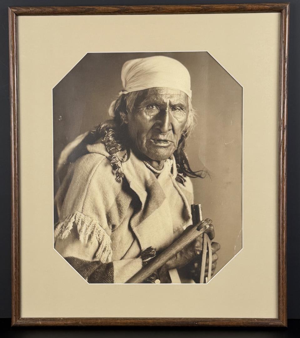 Running Sun Hileman Native American Indian Photo: 19 1/4" by 22 1/4" framed. Photographer is TJ Hileman of Kalispell Montana.