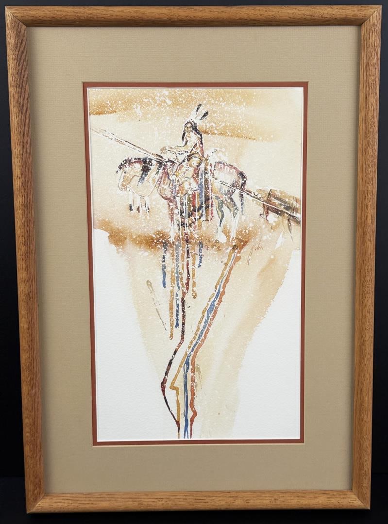 King Kuka Lone Warrior Blackfoot Indian Painting (1 of 4)
