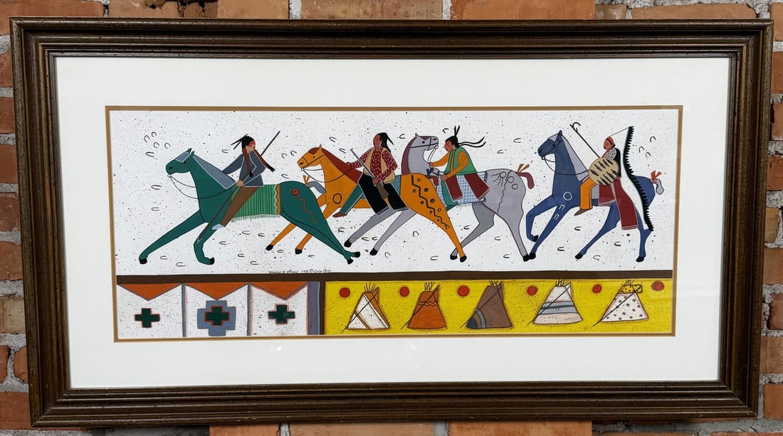 Virginia Alice Stroud Indian War Party Painting (1 of 5)