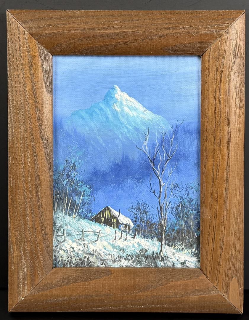 Lester Hughes Snowy Hillside Painting (1 of 4)