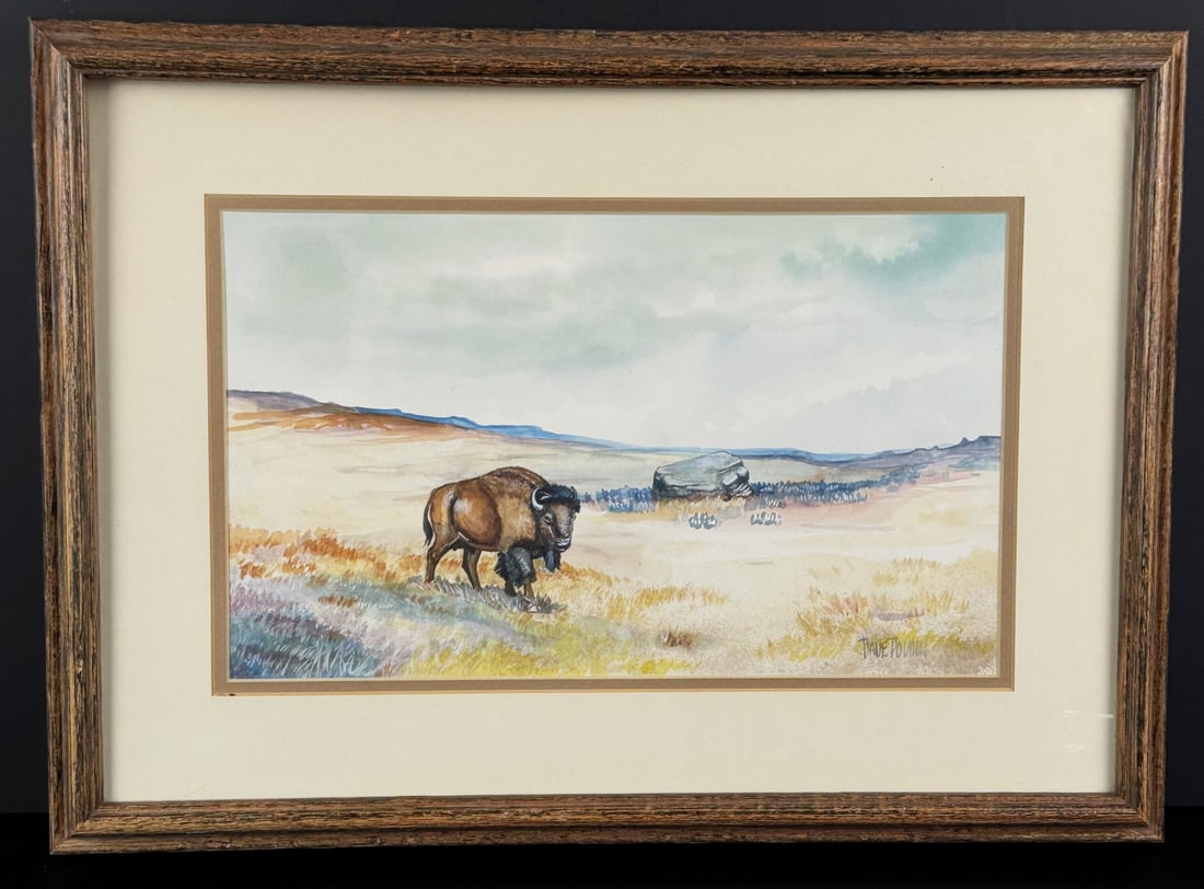 Dave Powell Lone Buffalo Painting (1 of 4)