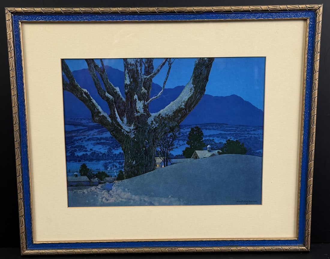 The Path to Home Maxfield Parrish Print: Brown & Bigelow. 13 1/2" by 16 1/4" framed.