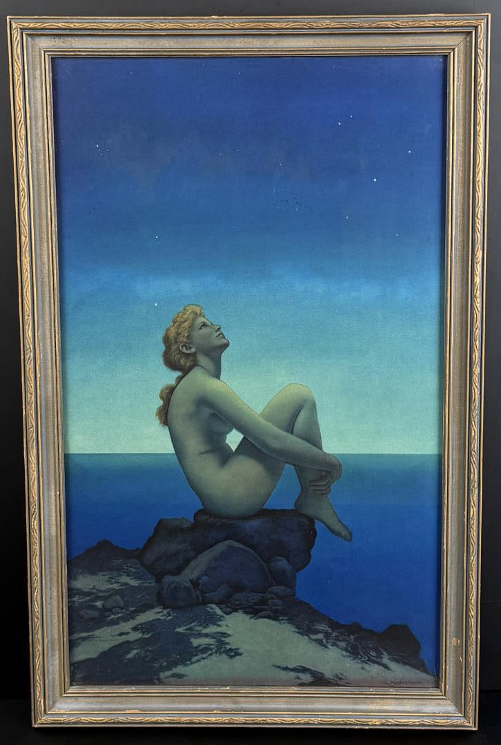 Stars Maxfield Parrish Print: 14" by 22" framed.