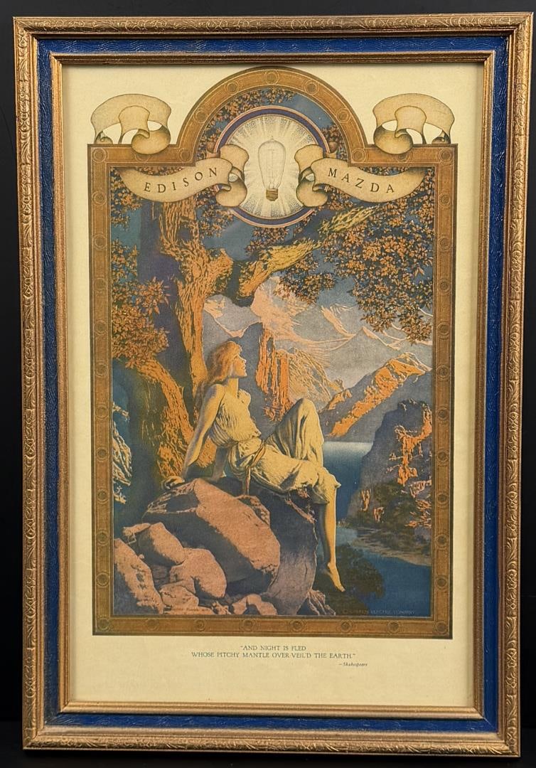 Edison Mazda Night is Fled Maxfield Parrish Print (1 of 4)