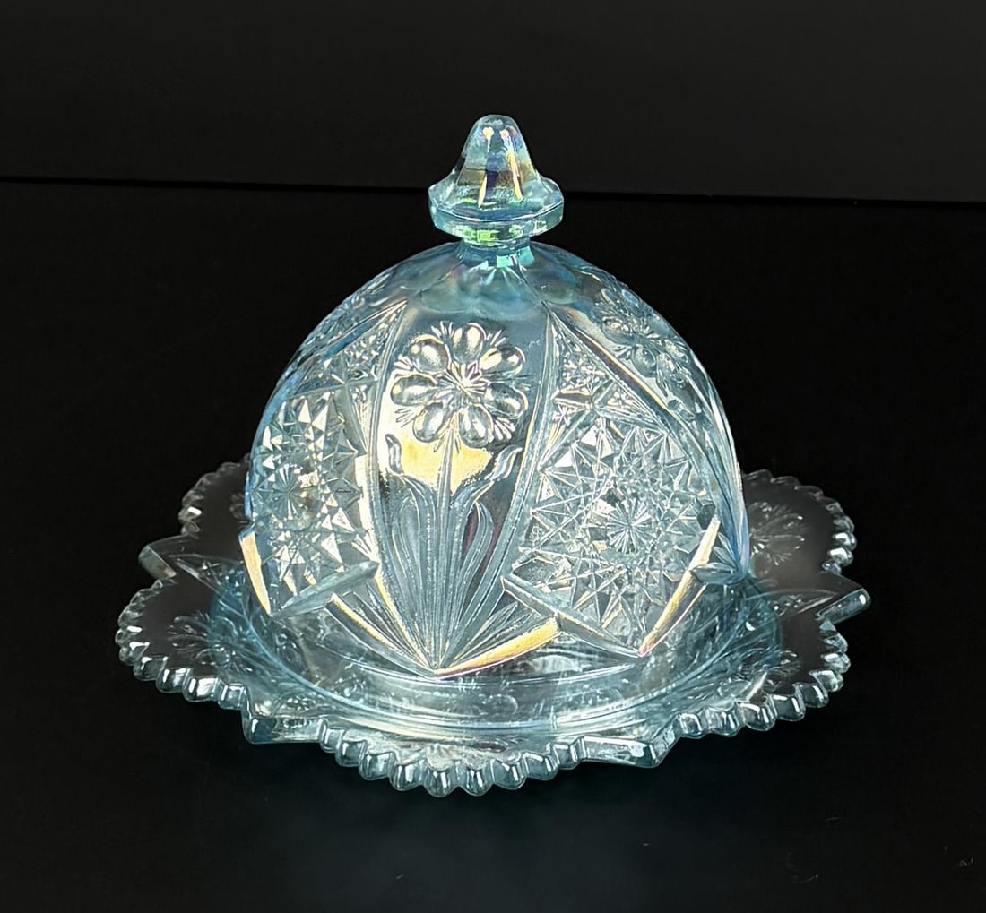 Lenox Imperial Ice Blue Glass Butter Dish (1 of 7)