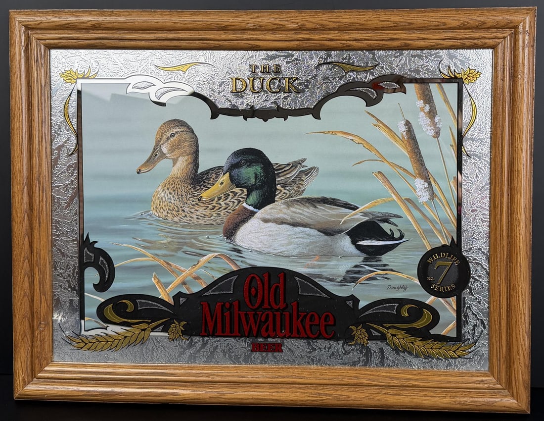 The Duck Old Milwaukee Beer Mirror: 15 3/4" by 20 3/4".