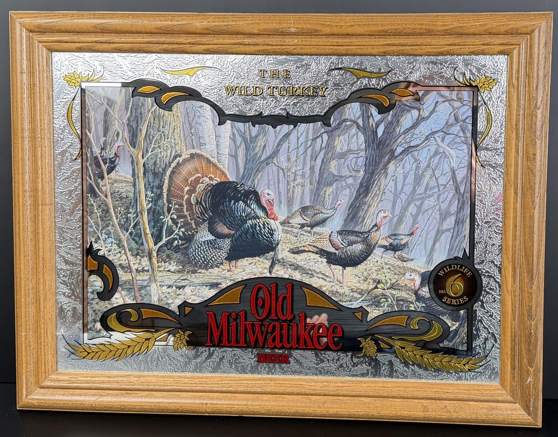 The Wild Turkey Old Milwaukee Beer Mirror: 15 1/2" by 20 1/2"