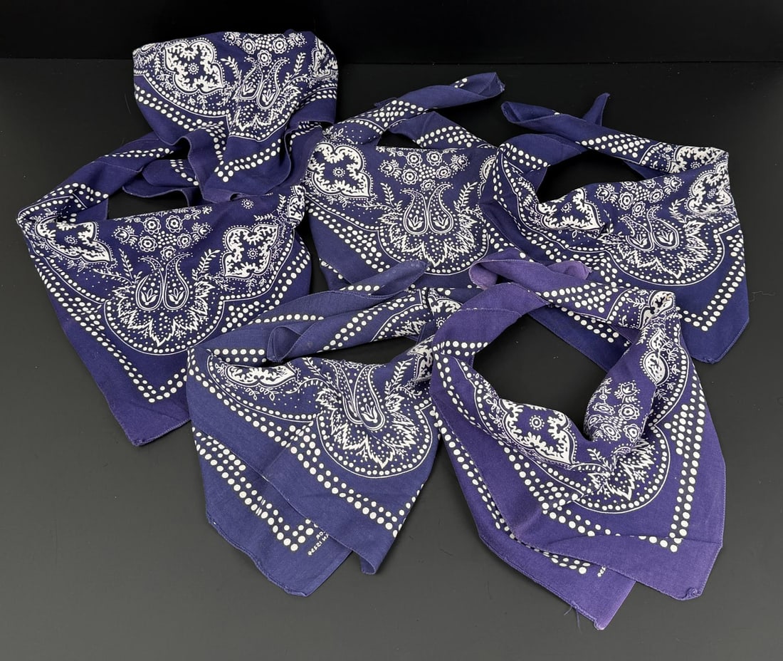 Vintage USA Made Color Fast Cowboy Bandanas: Nice grouping