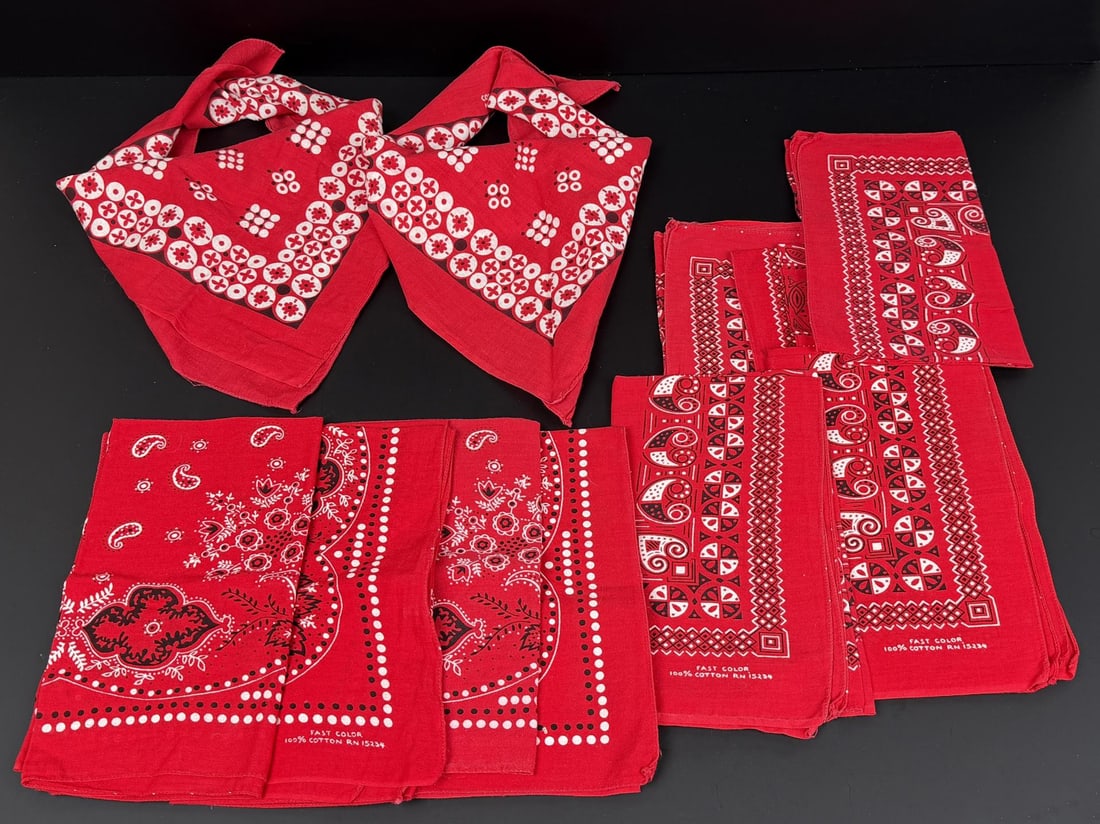 Vintage USA Made Color Fast Cowboy Bandanas: Nice grouping