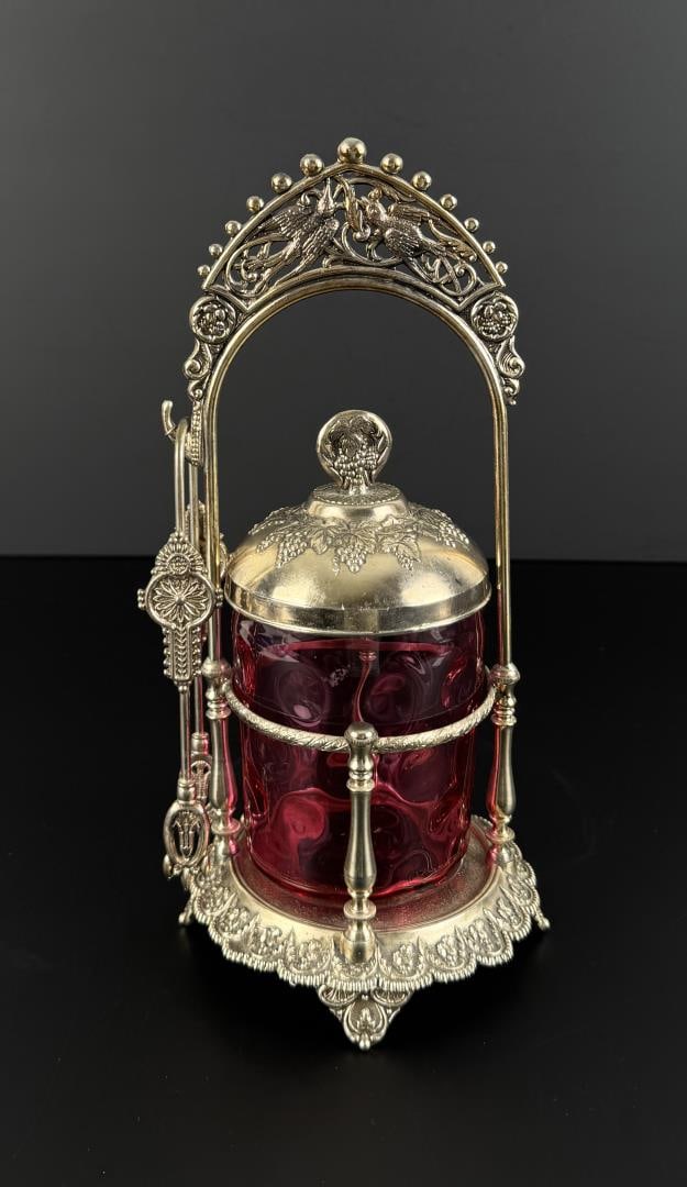 Victorian Cranberry Glass Pickle Castor (1 of 5)