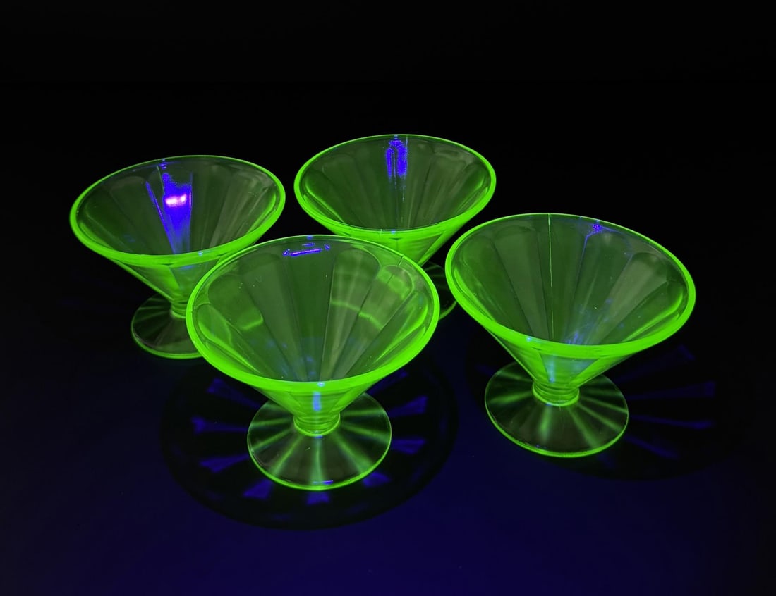 Federal Uranium Glass Sherbet Cups (1 of 5)
