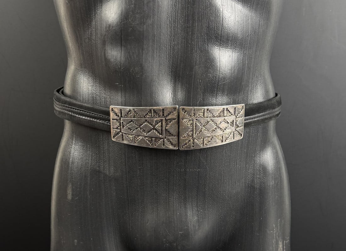 Hopi Sterling Silver Belt and Buckle (1 of 4)