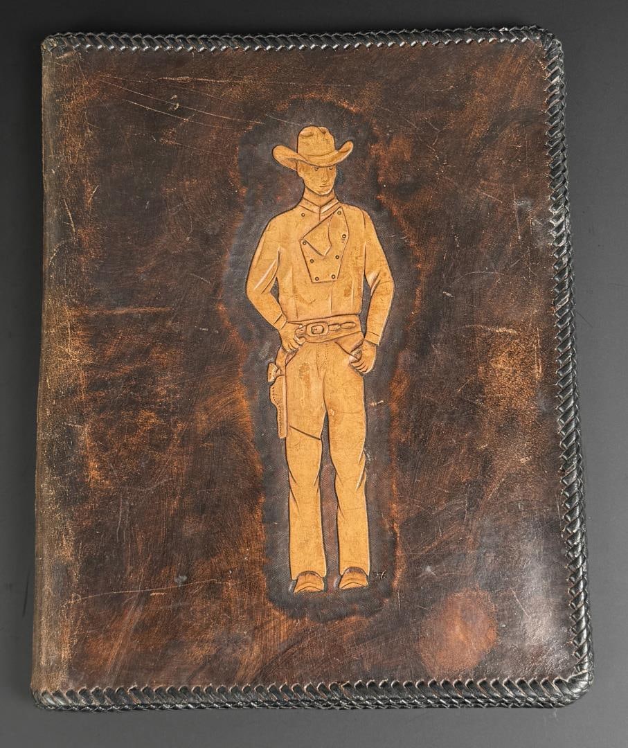 Vintage Tooled Leather Cowboy Portfolio (1 of 5)