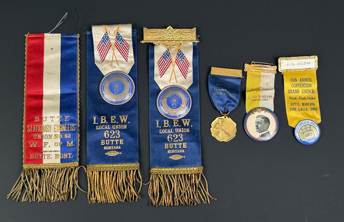 Butte Montana Miners Union Ribbons and Medals (1 of 4)