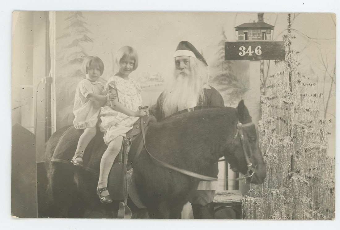 Cowboy Santa Claus Christmas RPPC Postcard (1 of 3)