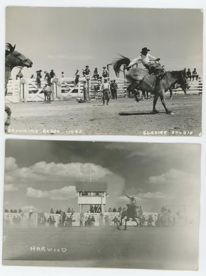 Browning Montana Indian Rodeo RPPC Postcards (1 of 3)