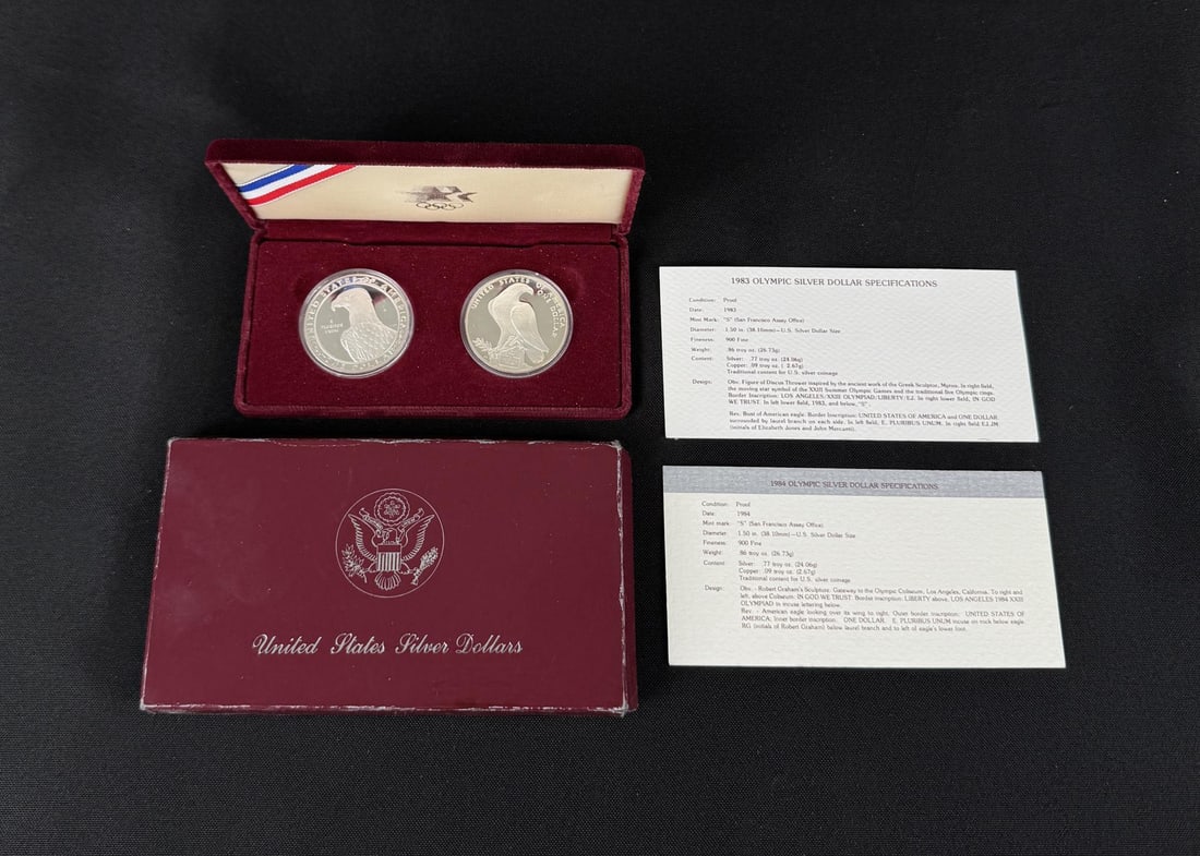 1983 1984 Olympic Silver Proof Coins (1 of 7)