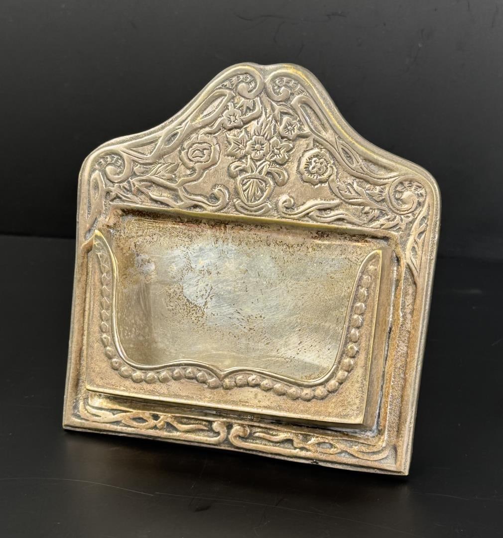 Victorian Silver Plate Business Card Stand (1 of 4)