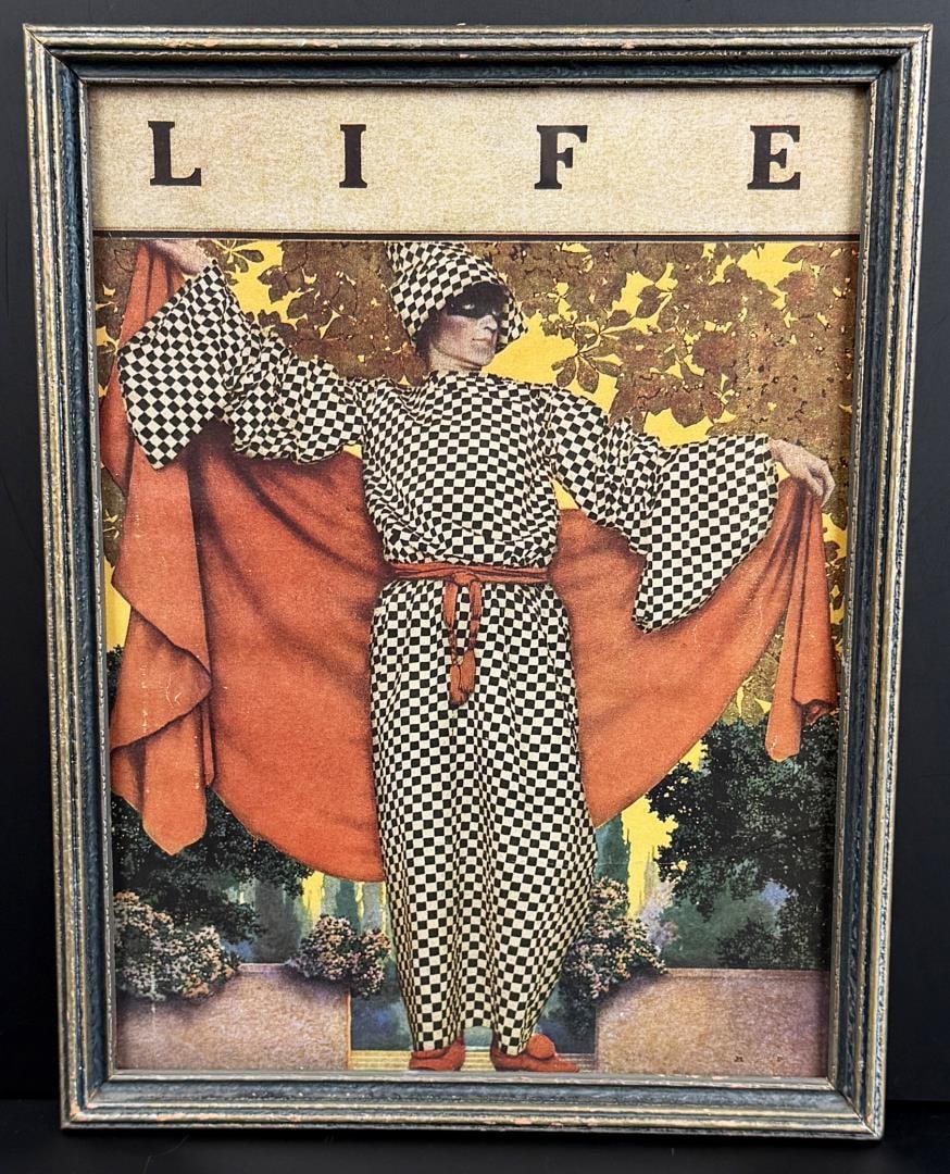 Life Magazine 1922 Maxfield Parrish Print: 8 1/4" by 10 3/4" framed.