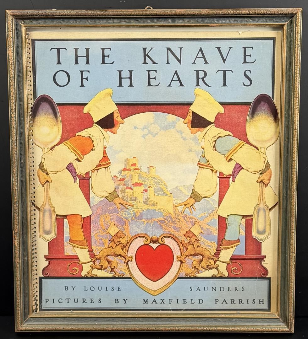 Knave of Hearts Book Maxfield Parrish Print: Spiral Bound. 12 1/2" by 14 1/4" framed.