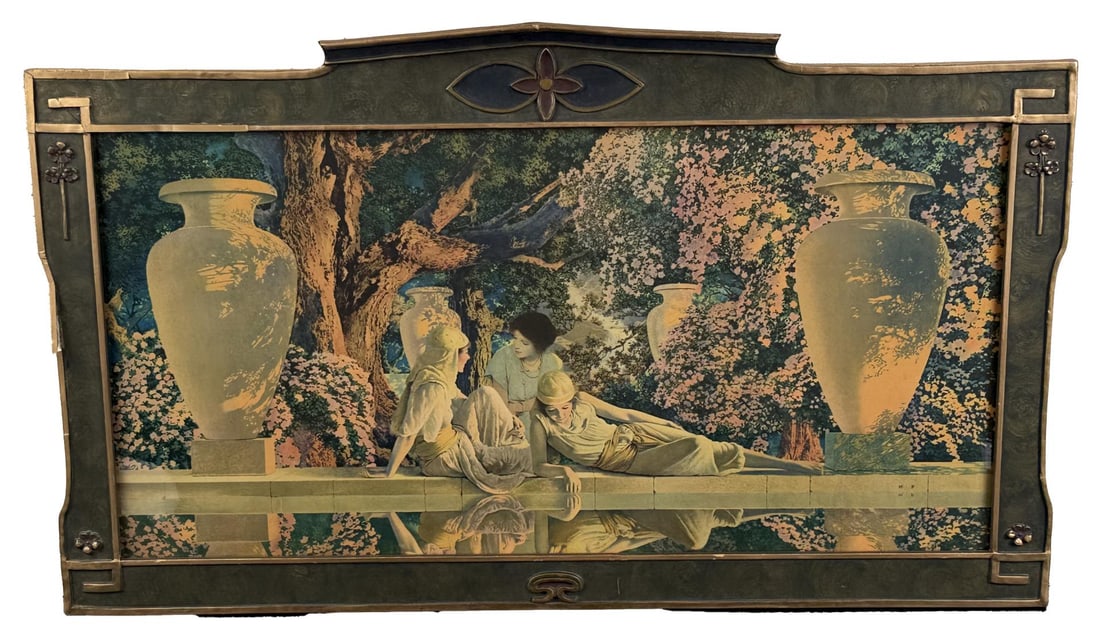 Garden of Allah Maxfield Parrish Print: 20" by 33 1/2" framed.