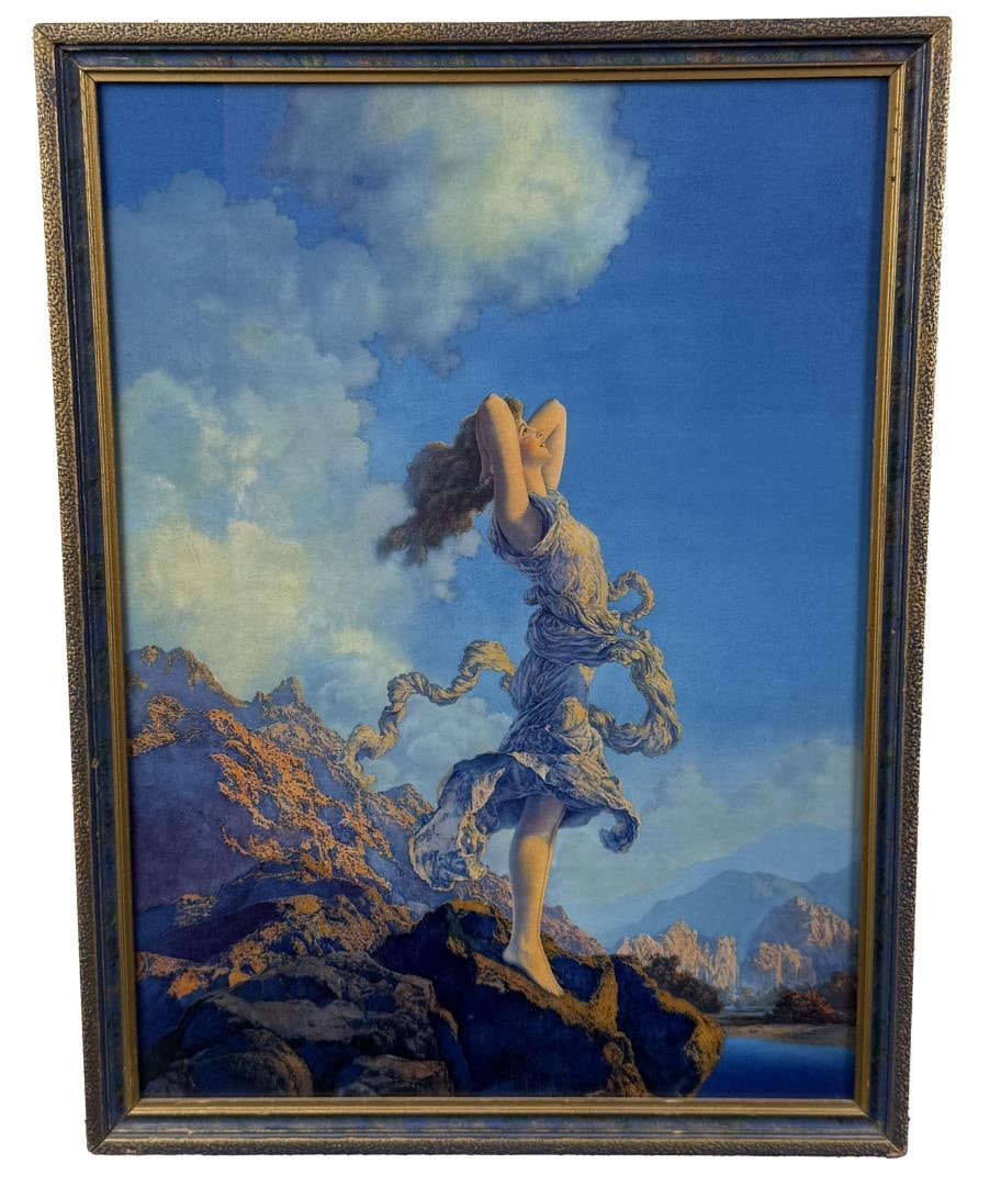 Ecstasy Maxfield Parrish Print: 16" by 21 1/2" framed.