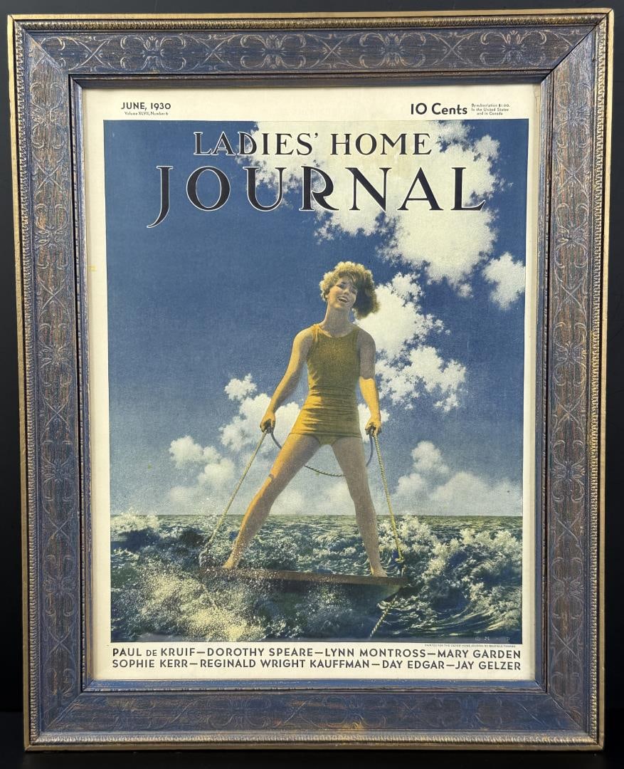 Ladies Home Journal 1930 Maxfield Parrish Print: 13 1/2" by 16 1/2" framed.