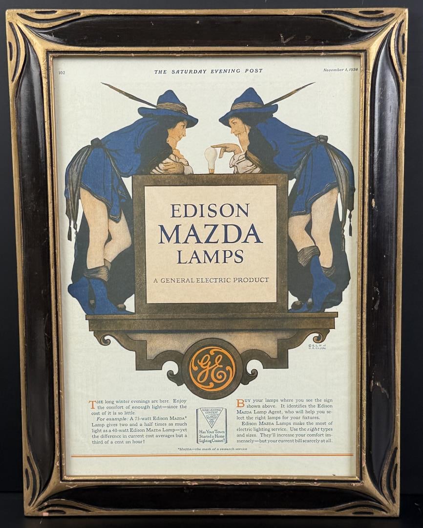 Edison Mazda Lamps Maxfield Parrish Print (1 of 4)
