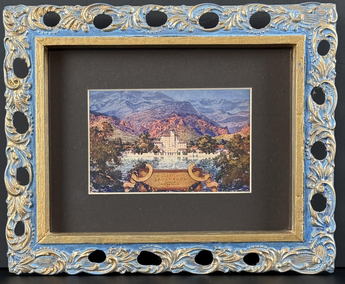 The Broadmoor Maxfield Parrish Print: 8 5/8" by 10 5/8" framed.