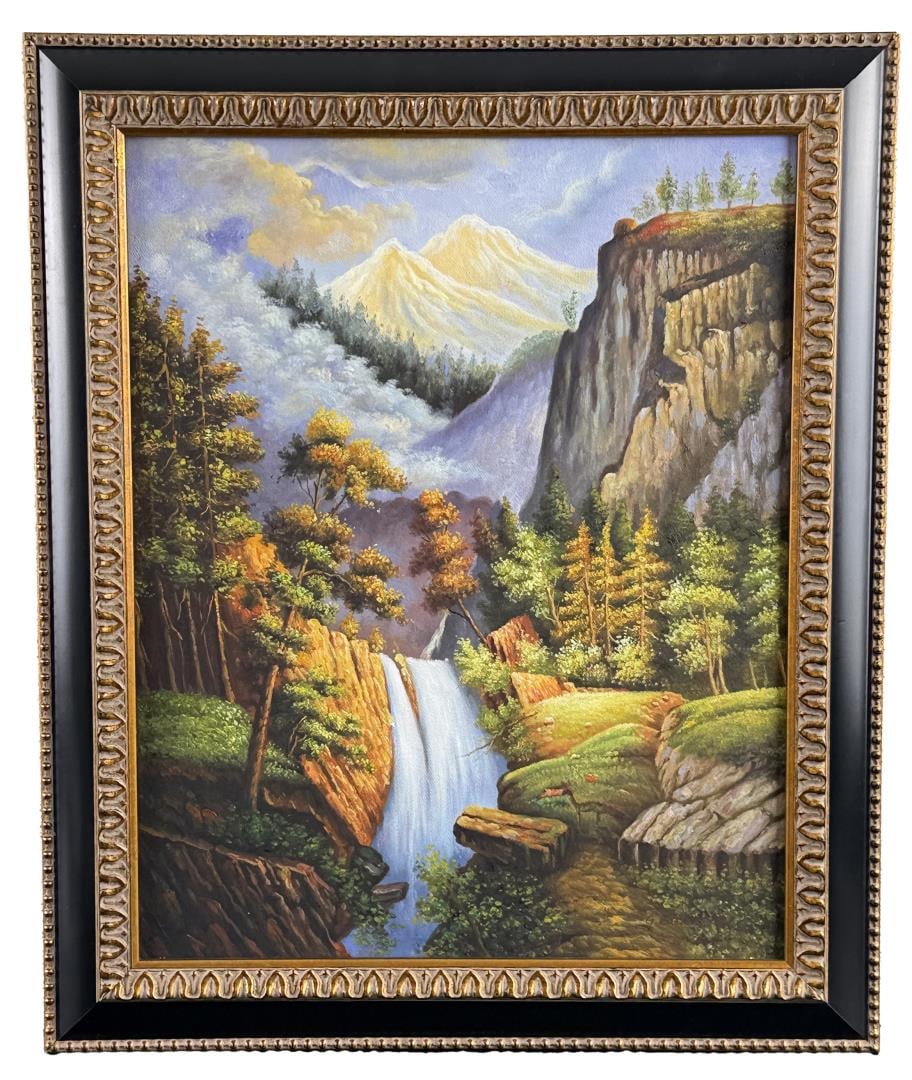 After Albert Bierstadt Cascading Falls Painting (1 of 4)
