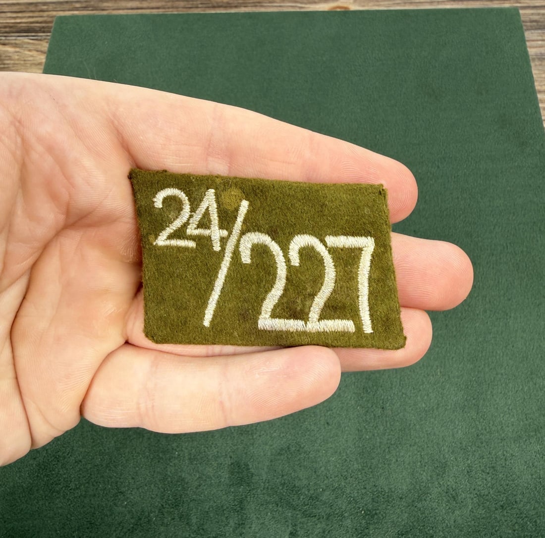 WW2 German Sa Sturmabteilung Collar Tab: 24th troop of the 227 regiment. Nice original piece.